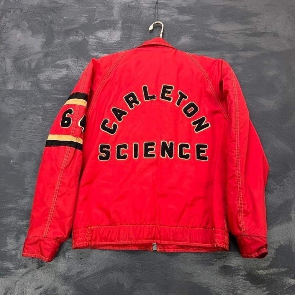 Vintage University Of Carleton Science Varsity Jacket Mens Large Red 1960s